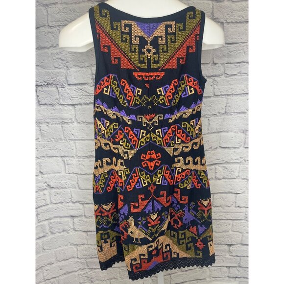 Free People Embroidered Dress Tribal Dress Serves You Right Size 2 - Picture 3 of 10